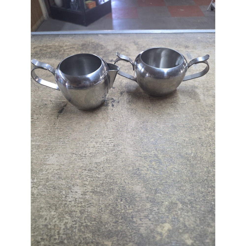 18-8 Stainless Steel Coffee Creamer And Sugar Dish Set
